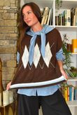 Zeta Otto Argyle Tank Chocolate